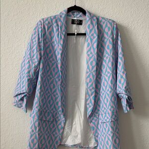 Blue and Pink Geometric Blazer